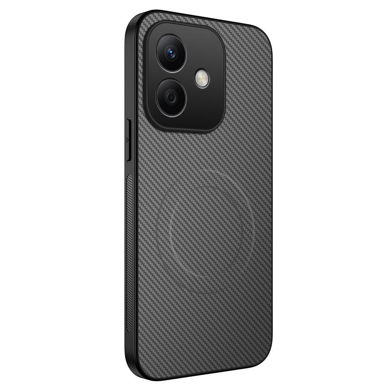 

For Honor Play10 4G Magnetic Case WANLONFENG TQ Series Carbon Fiber Texture PC TPU Phone Cover