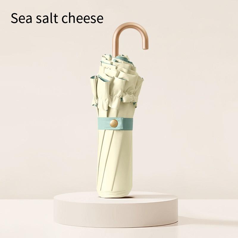 Solid Color Lace Three Fold Hook Umbrella Color Glue Anti UV Sun Umbrella Goddess Lightweight Portable Small Fresh Sun Umbrella