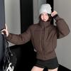 European and American hot girls small high-waisted hooded cotton clothes women's winter new small short warm cotton-padded coat