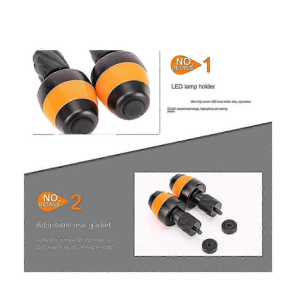 2 Pezzi Tappi Manopole Manubrio Bicicletta Luce Freccia Impermeabile Lampada Manubrio Luci Manubrio Bici Accessori per Ciclismo