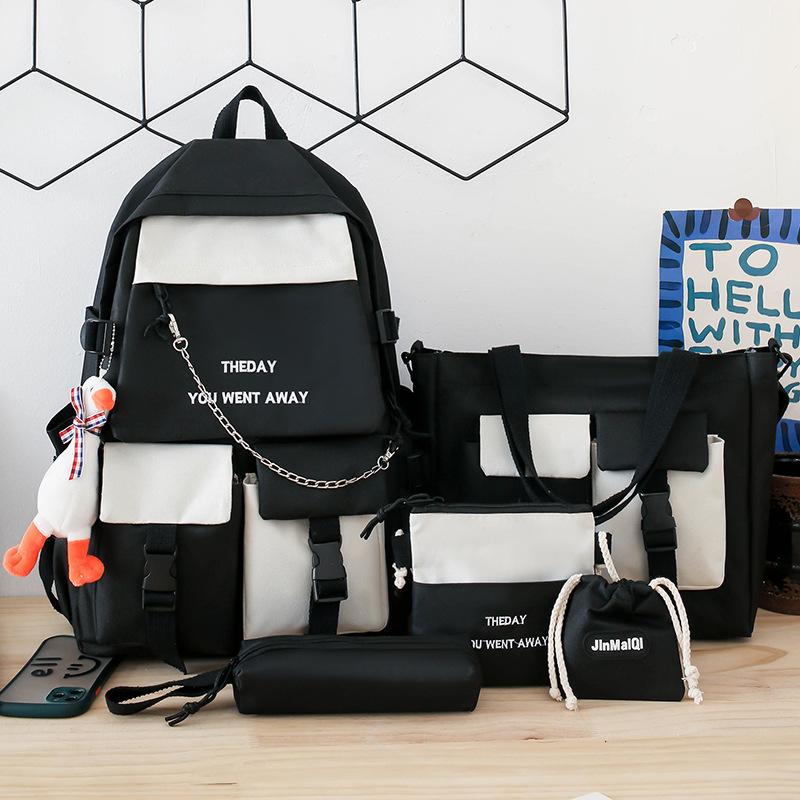 Male Middle School Students  Female Junior High School Students  Primary School Students  Contrasting Color Large Capacity Backpack