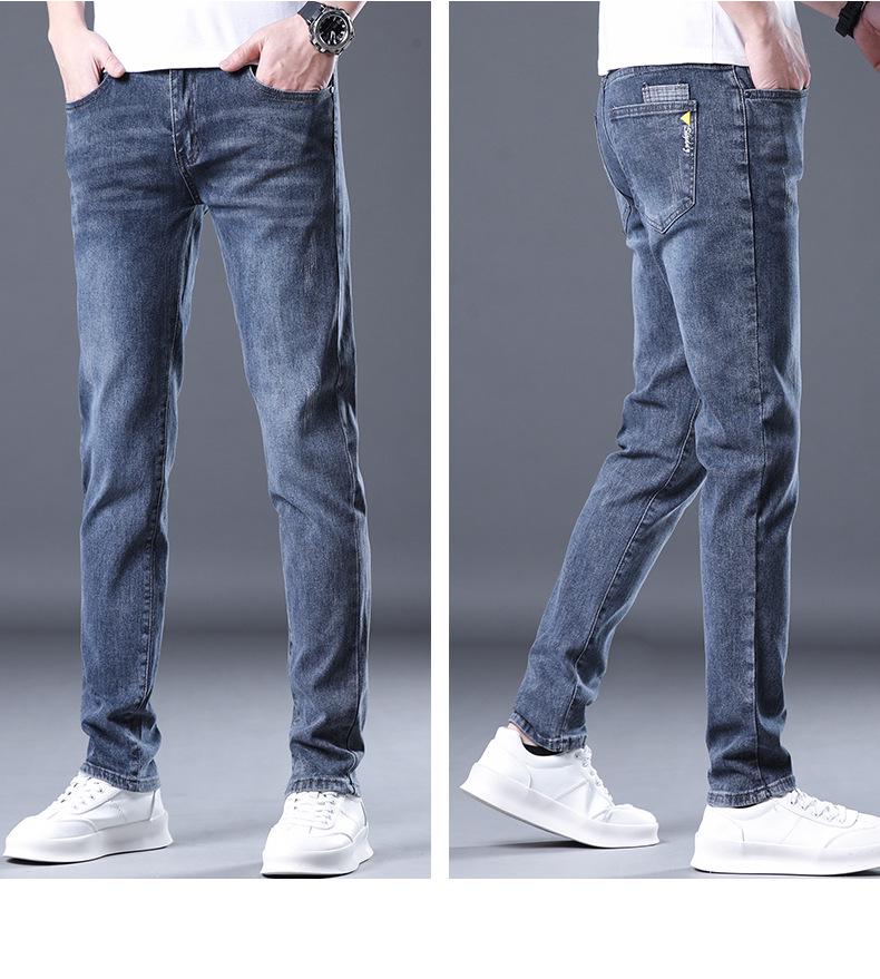 Herren Romon Slim Fit Leichte Jeans - Herbsttrend, Elastische Gerade Hose