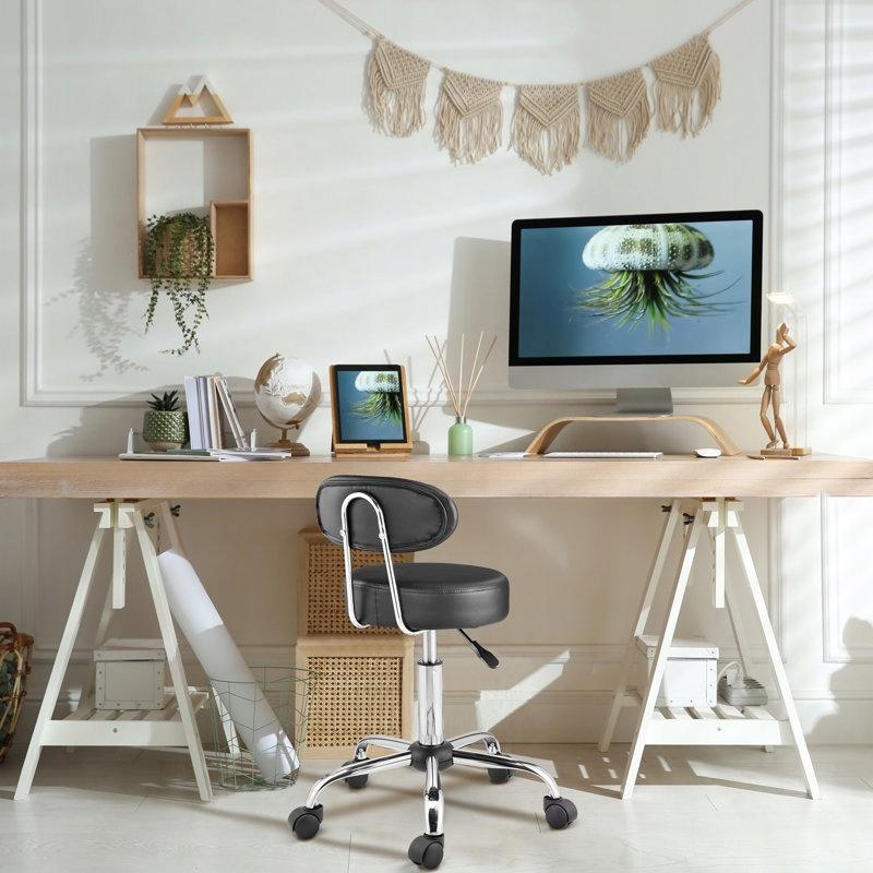 LUNA cosmetic chair on wheels, white, for the SALON