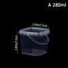 1ks 280Ml/500Ml/1L Prázdný plastový kbelík s víčkem Vzduchotěsné zavařovací sklenice Pp Průhledná nádoba pro skladování potravin ve velkém Kbelíky na nápoje