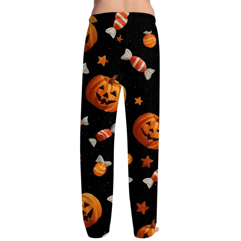 Men's Halloween Print Drawstring Lounge Pants Casual Sleepwear Pants Lightweight Comfortable Fit for Relaxing At Home or Sleep
