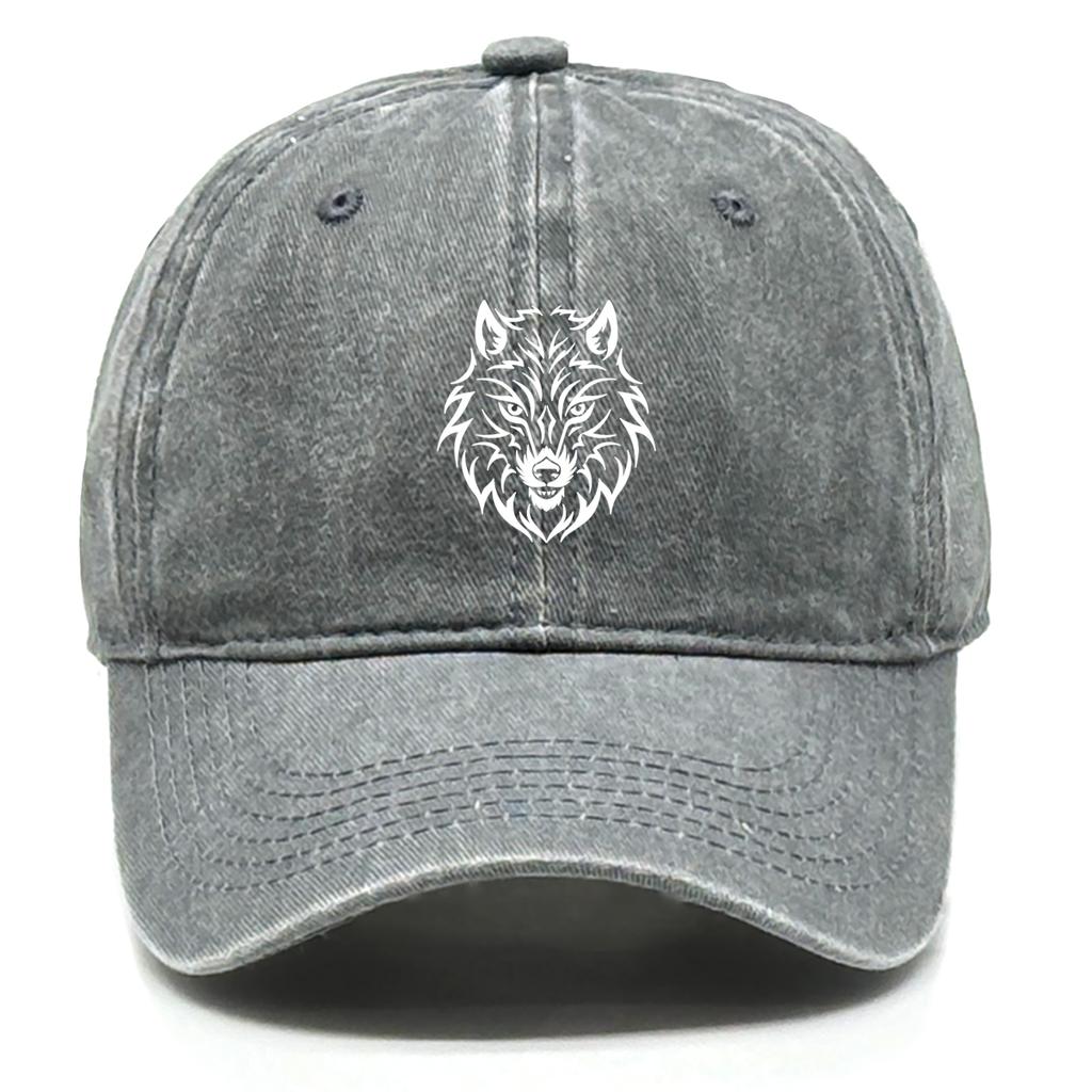 White Wolf's Head Adjustable Baseball Caps Trucker Cap Buckle Stylish Snapback Baseball Cap Perfect For Outdoor Sports