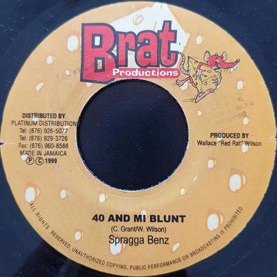 7inch Record SPRAGGA BENZ / WALLACE WILSON - 40 And Mi Blunt / Pink Lotion NONE BRAT Production 1999 Jamaica Reggae, Ska & Dub Used
