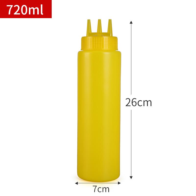 3 Hole Squeeze Bottle 360/480/720ml Plastic Sauce Vinegar Squeeze Bottle Condiment Dispenser Tomato Sauce Bottle Kitchen Gadget