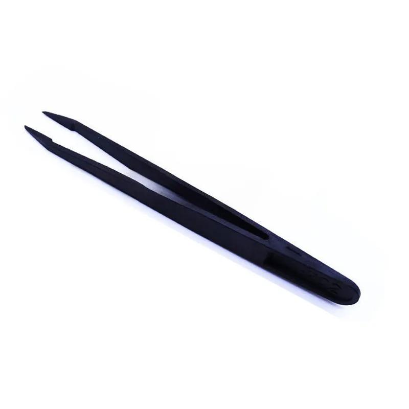 New Arrival 5pcs/set Portable Black Straight Bend Anti-static Plastic Tweezer Heat Resistant Repair Tool