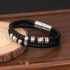 Magnetic Leather Bracelet Stainless Steel Bracelet Double Strand Leather Cord Jewelry Vintage Accessories