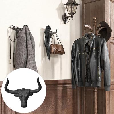 1/2 Stück Metall Kuhkopf Haken Vintage Gusseisen Cowboyhut Halter Mehrzweck Kleiderorganisator Longhorn Rind Wandhänger Western Wohnkultur