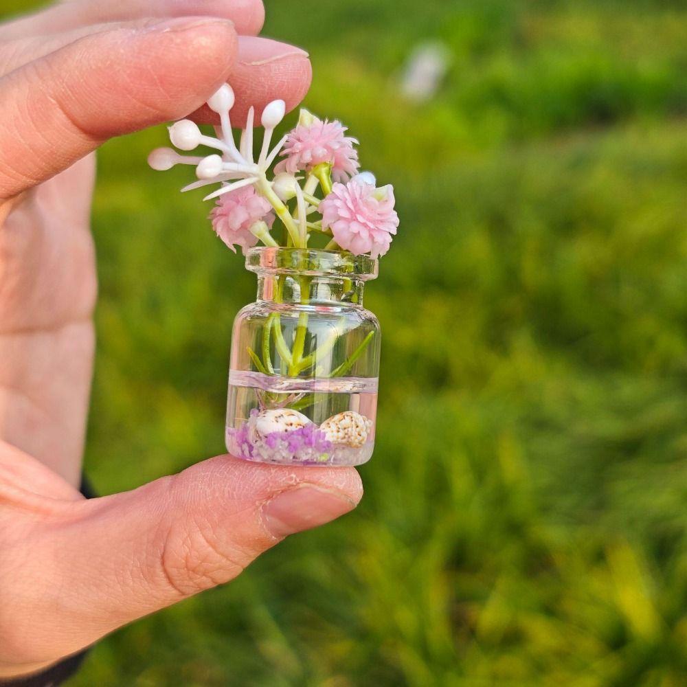 10 Stück Glasmaterial Leuchtende Mini-Vase Kreative Mini-Vase Figur Schlafzimmer Dekor