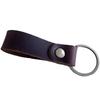 Vintage Crazy Horse Leather Keychain - Unisex Bronze Key Ring for Gifts