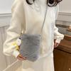 Autumn and Winter New Plush Change Messenger Bag Lipstick Mobile Phone Shoulder Card Bag Cute Fluff Bag