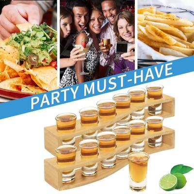 Kieliszki do wódki 6 szt. Zestaw kieliszków do wódki 1 oz/30 ml Uchwyt na kieliszki do wódki Ciężka podstawa do whisky tequili Taca do serwowania 6 kieliszków do wódki (6szt)