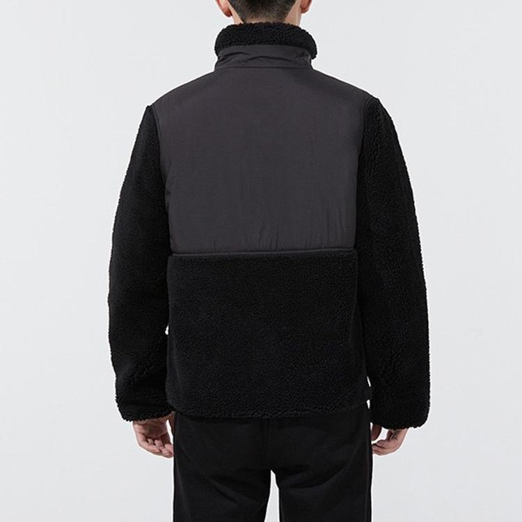 Puma Sherpa Fleece Color Block Sports Jacket With Stand Collar And Logo Men Outerwear Black 846325-01