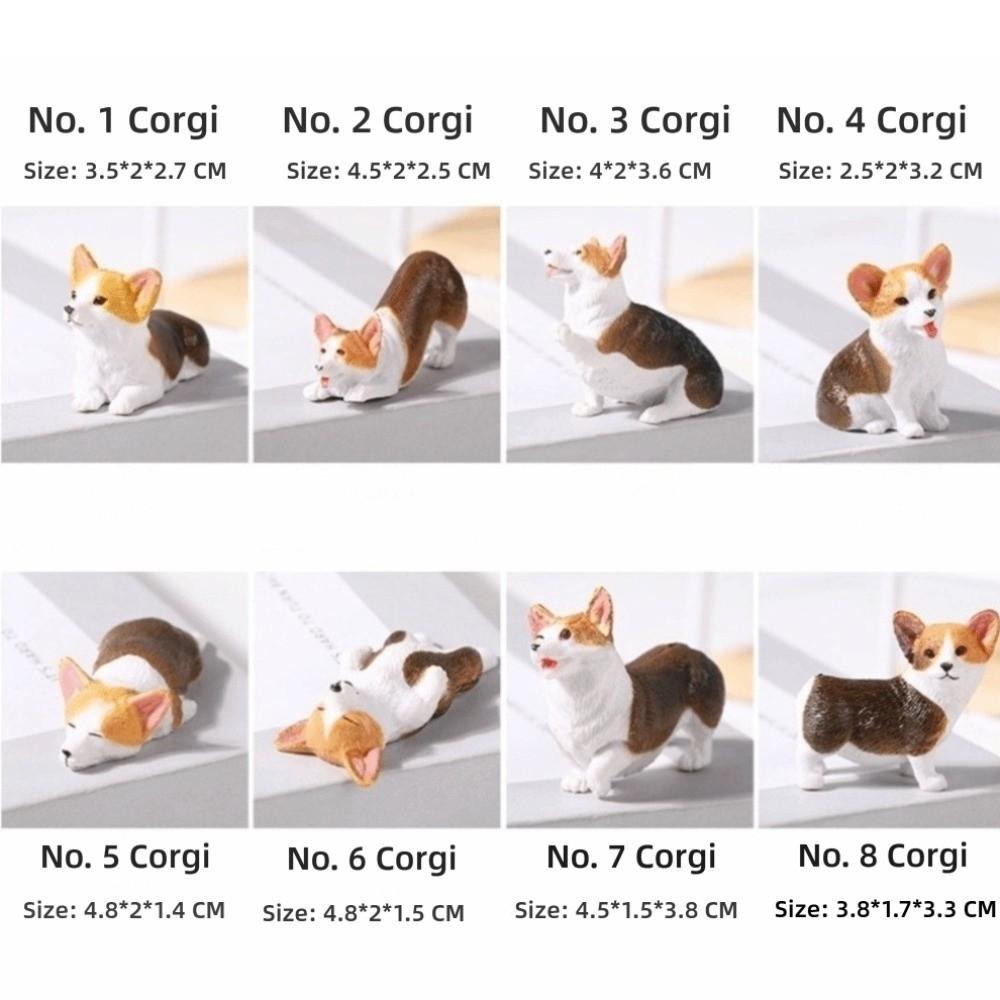 Mini Dashboard Ornament 3D Craft Aquarium Ornament Unique Mini Corgi Resin Figurine Car Decoration