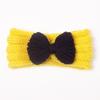 Autumn and winter warm children's contrasting color knitted wool hair accessories, baby solid color bow headscarf, baby headband