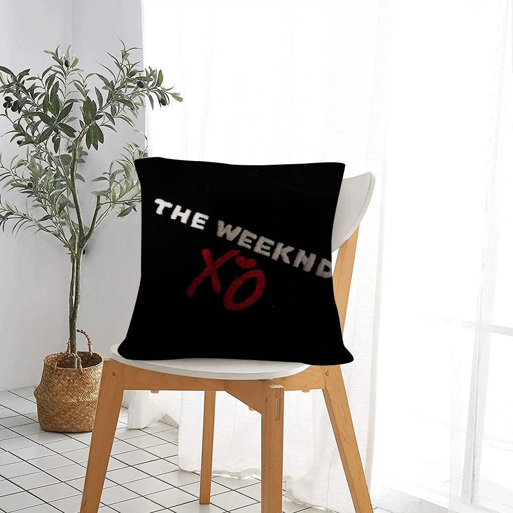 Federe per Cuscino Rapper The Weeknd Xo Cartone Animato Divano Decorativo Casa Stampa Double-Sided Peluche Corto Cuscino Carino