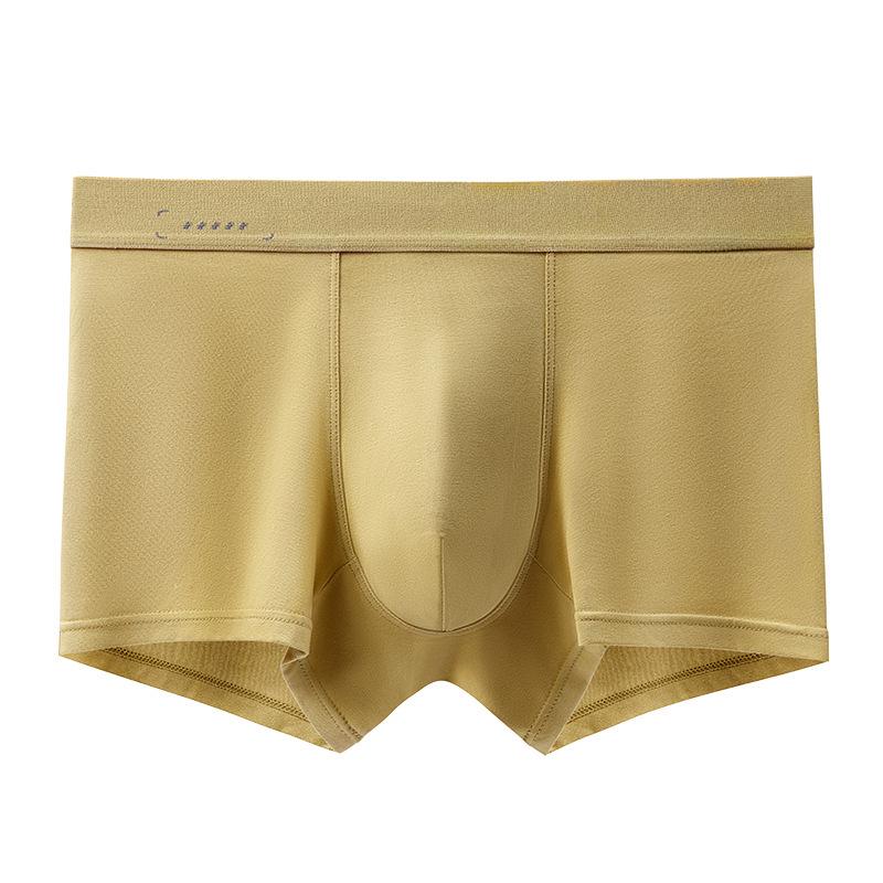 

Мужские дышащие трусы-боксеры из чистого хлопка — приятные для кожи, однотонные спортивные шорты L жёлтый