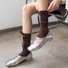 Knit Winter Warm Leg Warmers Long Socks Boot Cuffs Ribbed Leggings Stockings Bowknot Knee Warmers Sleeve