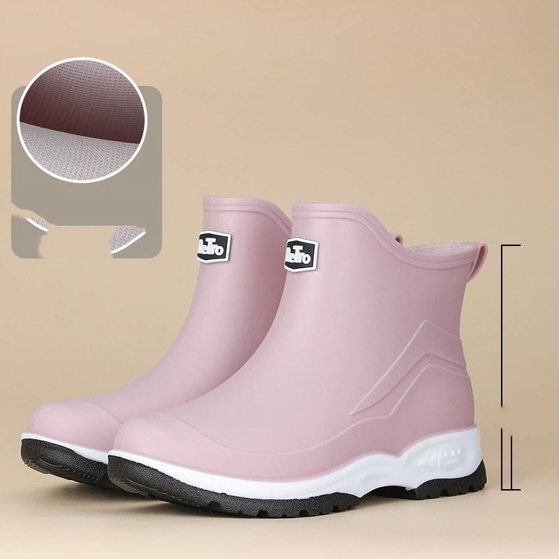 Couples Outdoor Casual Comfortable Anti Slip Waterproof Wear Resistant Short Tube Rain Shoes