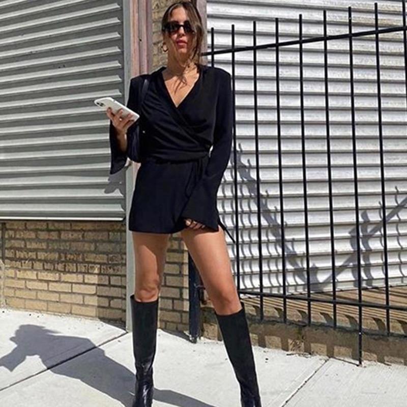 Elegant bodycon sexy Women's dress for women 2022 summer long sleeve V-neck mini dresses woman robe femme ladies vestidos mujer