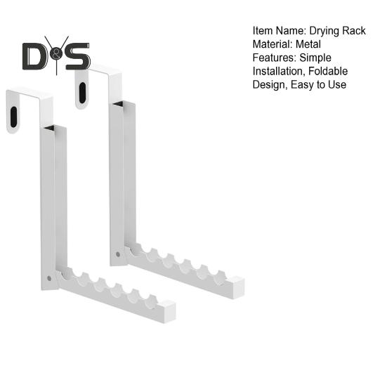 2-teiliges Wäscheständer-Set mit 6 Rillen, starke Tragfähigkeit, einfache Installation, faltbares Design, Türhaken, Kleiderbügel, Wäscheständer zum Aufhängen