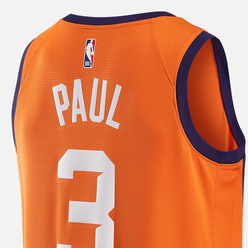 Jordan 2020 Phoenix Suns Paul No. 3 Retro Fit Breathable Basketball Jersey Men Tops Burnt-Orange CV9491-848