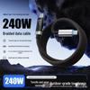 240W Braided Fast Charging Data Cable with OLED Display for Apple & Huawei