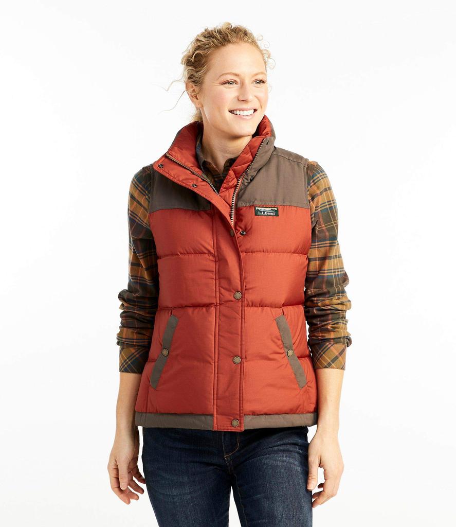 Mountain Classic Down Vest Color Block US Fit Petite Rosewood Multicolor XS Size 1000063857 [LLBE] Women's Burgundy/Light