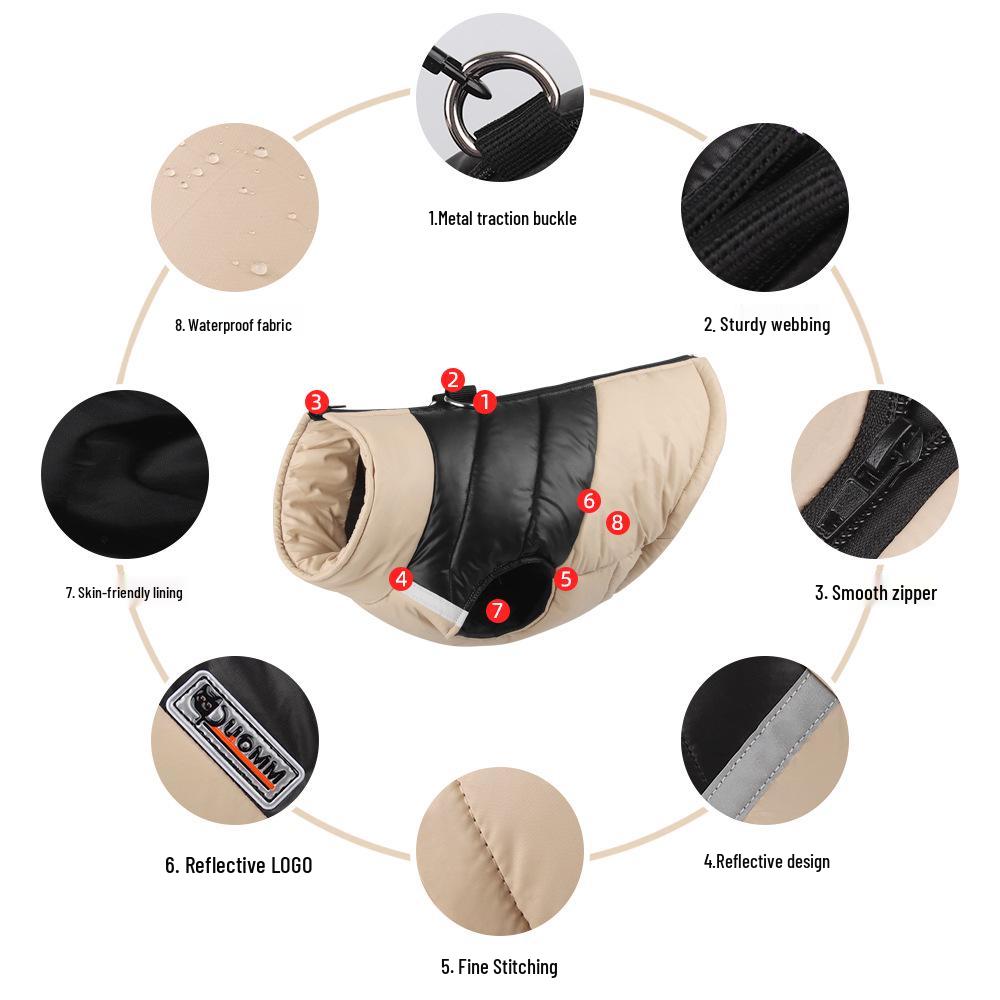 Waterproof Reflective Winter Cotton Dog Jacket - Warm, Comfortable Pet Coat