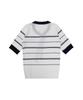 MONBIRDIE GOLF Ribbon Tie Short Sleeve Knit Navy