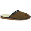 Brown men's insulated slippers. Comfortable men's house slippers 42