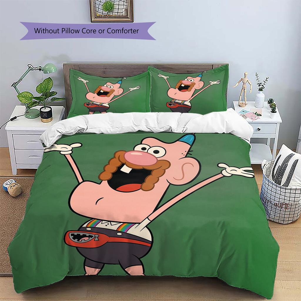 Uncle Grandpa  Pattern Bedding Quilt Set  Home Decoration  Gift (1 * Duvet Cover + 2 * Pillowcase  Without Core)