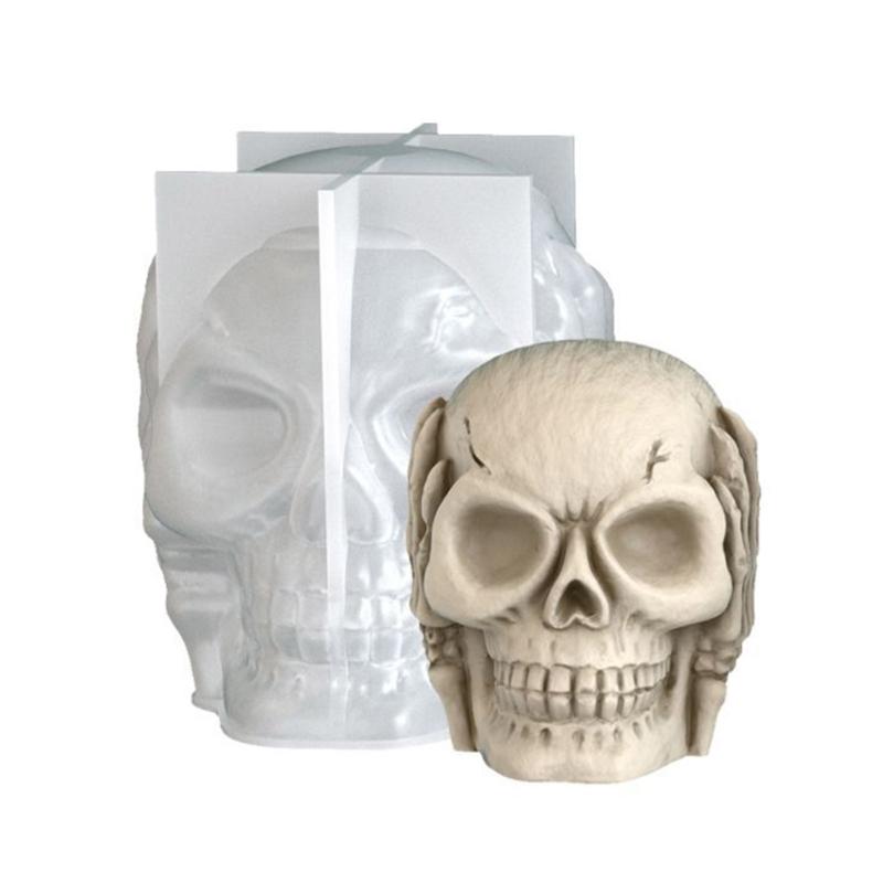 Food Grade Skull Craft Mold Safe Realistic Skull Mold For Kids Resin Art Projects Halloween Home Decoration