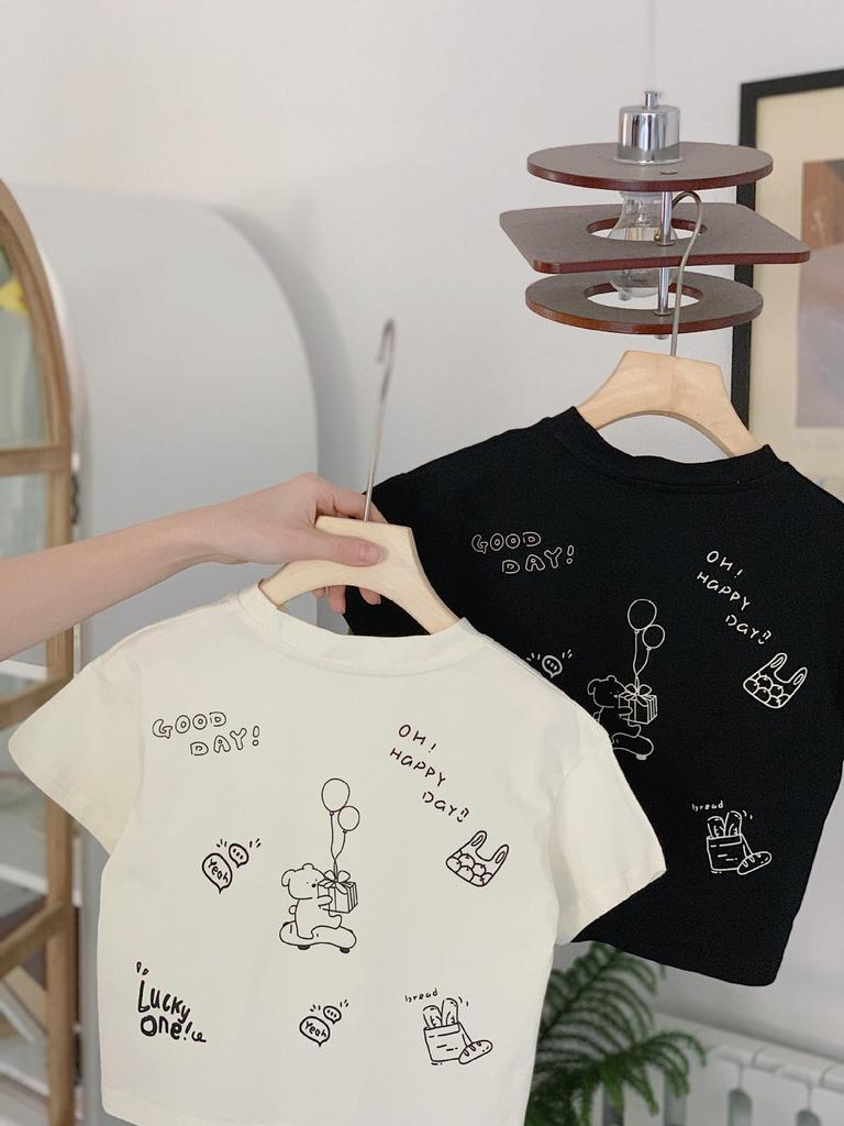 Koreanisches Cartoon Kinder Locker Kurzarm T-Shirt - Sommer 2025 Jungen Halbarm Oberteil