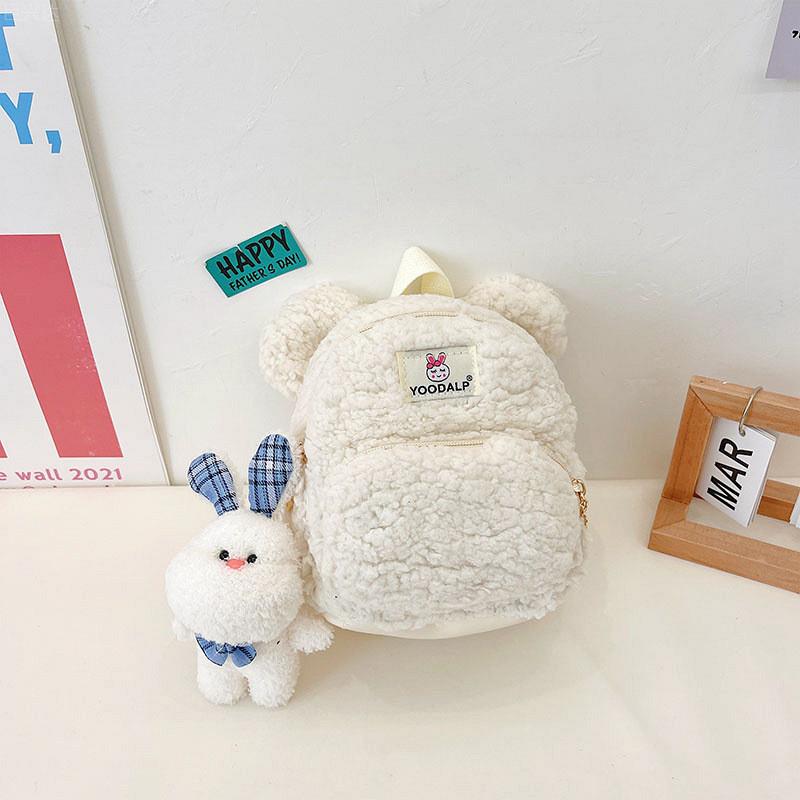 Adorable Plush Rabbit And Bear Backpack For Kids In Soft Waterproof Material