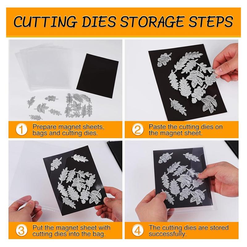 M-Modern-10 PCS Stamp And Die Storage Bag And Magnetic Sheet,Die Storage Set For Cutting,Scrapbooking,Storing Craft Dies