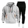 2024 Autumn/Winter Sports Sweatshirt Set for Men, Multi-Pocket Zipper Hoodie, Sportswear Set, Sweatpants Plain Board