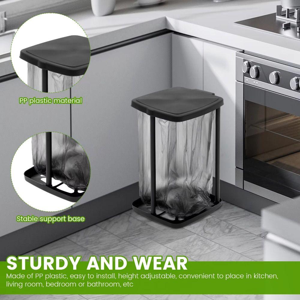 With Lid Garbage Bag Auxiliary Rack Portable Rubbish Bin Stand Trash Can Holder Camping