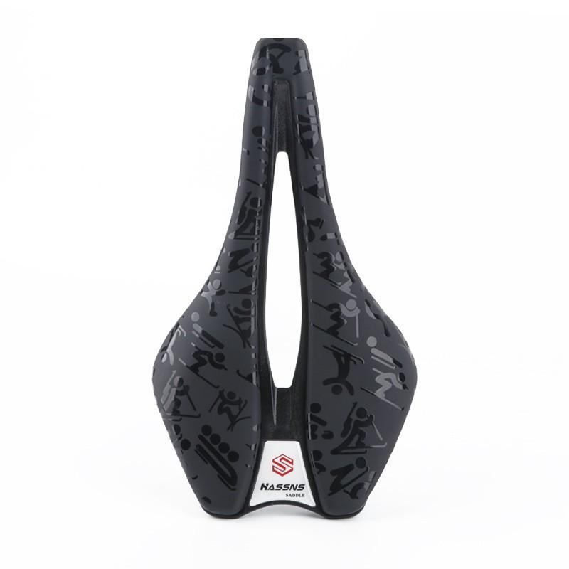 HASSNS Hollow Mountain Bike Saddle Short Nose Gel Pad Comfortable Breathable Cycling Seat MTB Road
