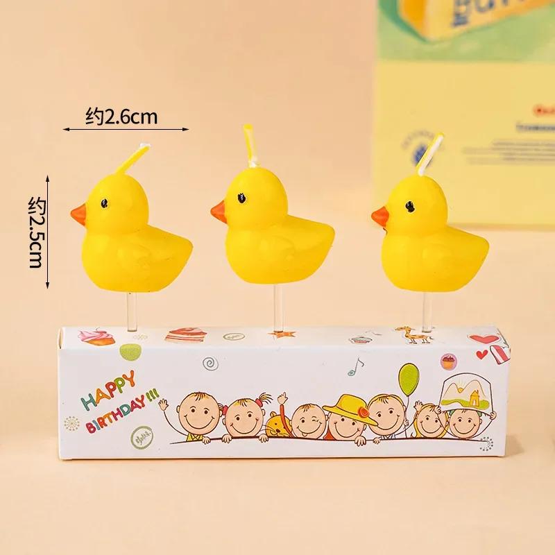 

3pcs/set Yellow Duck Candles Birthday Candles Creative Cute Birthday Decoration Candles Children s Day Decorations Animal