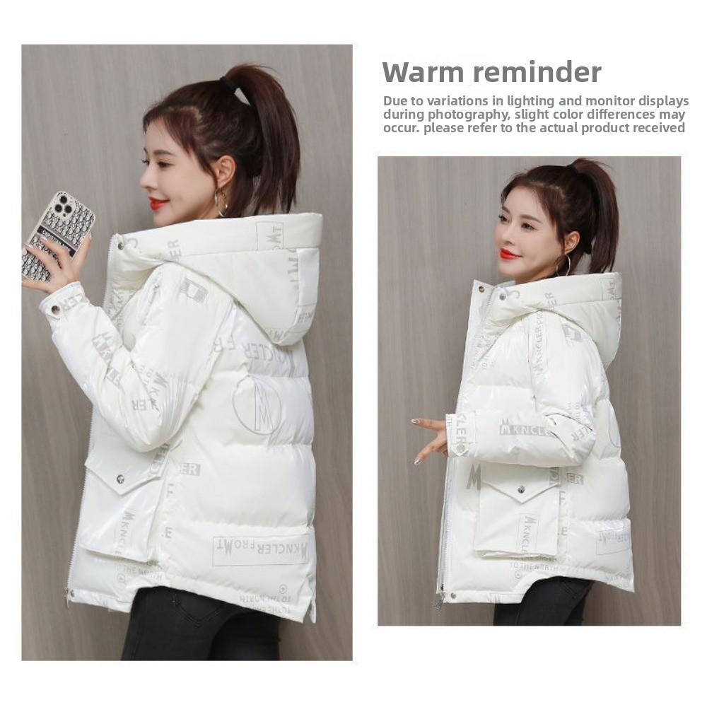 Leave-in Down Cotton Clothes Women's Winter Clothes New Temperament Printed Cotton Clothes Women's Short Thickened Coat