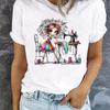 Nouveau Best-seller T-shirt pour Femme à Manches Courtes et Col Rond Imprimé Dessin Animé Un Basique Mode et Décontracté T-shirts Graphiques