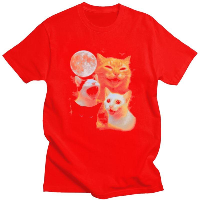 

Mens Funny Cat Moon Meme T Shirts Round Neck Short Sleeve 100 Cotton TShirt Novelty Loose Fit Summer Tyle Clothing S