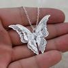 3D Hollow Pointed Butterfly Crystal Flower Necklace Alloy Fashion Exquisite Flying Wings Butterfly Necklace Ladies Jewelr