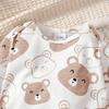 Moda 4 Colori 0-9 Mesi Neonato Orsetto Set Completo 4 Pezzi Autunno Tuta a Manica Lunga+Pantaloni+Cappello+Calzini Tuta Casual per Bambino Vestiti Regalo
