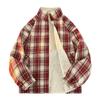 Double Sided Men's Checkered Jacket for Spring and Autumn, Men's Stand Up Collar, Double-sided Cardigan Jacket