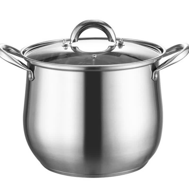 ZISIZ  Wasp Waist  Drum-Shaped 304 Stainless Steel Stockpot